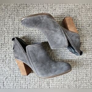 Vince Camuto Francia Gray Suede Ankle Booties